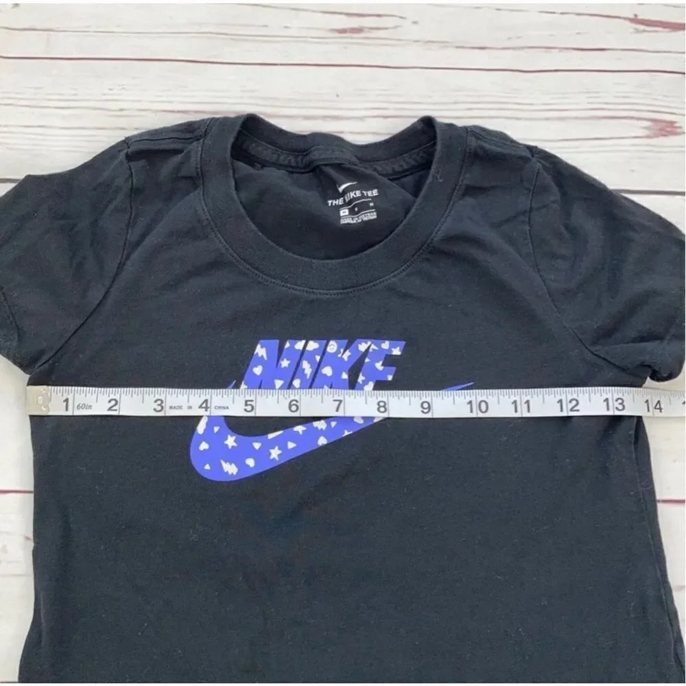 The Nike Tee Girls Black Short Sleeve Tee Purple Nike Graphic Size M
